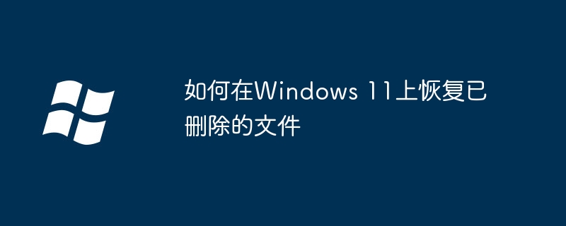 2024年如何在Windows 11上恢复已删除的文件