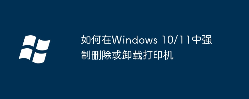 2024年如何在Windows 10/11中强制删除或卸载打印机