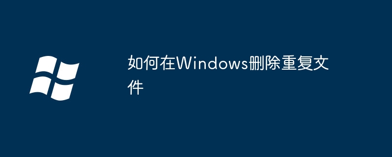 2024年如何在Windows删除重复文件