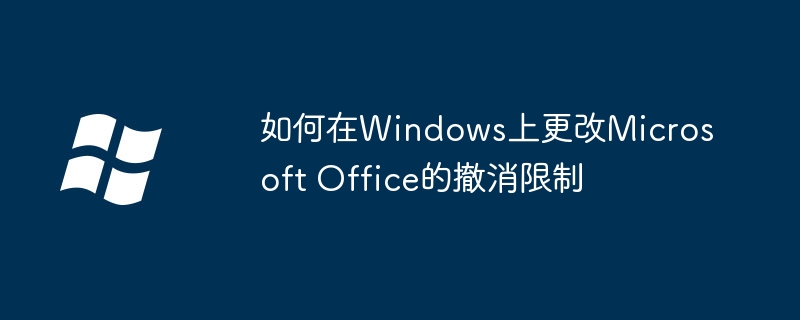 2024年如何在Windows上更改Microsoft Office的撤消限制