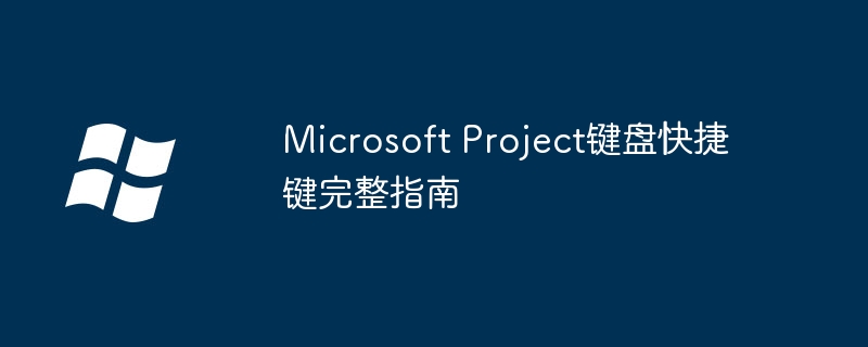 2024年Microsoft Project键盘快捷键完整指南