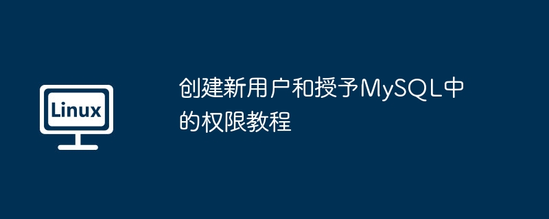 2024年创建新用户和授予MySQL中的权限教程