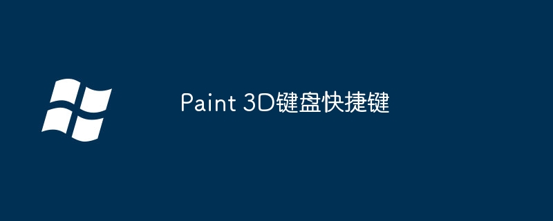 2024年Paint 3D键盘快捷键