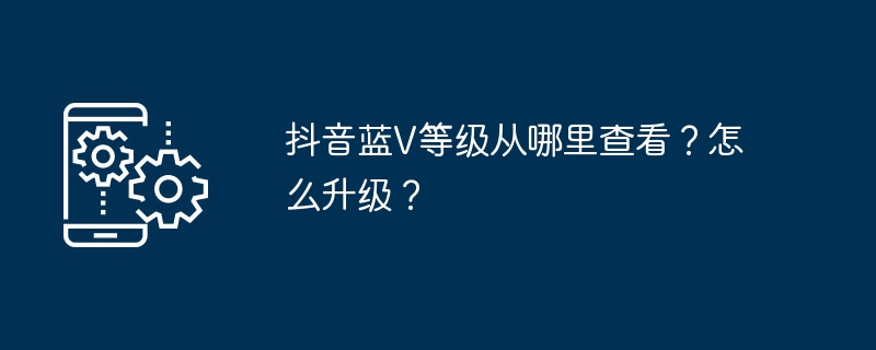 2024年抖音蓝V等级从哪里查看？怎么升级？