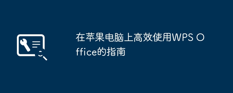 2024年在苹果电脑上高效使用WPS Office的指南