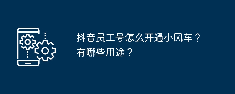 2024年抖音员工号怎么开通小风车？有哪些用途？