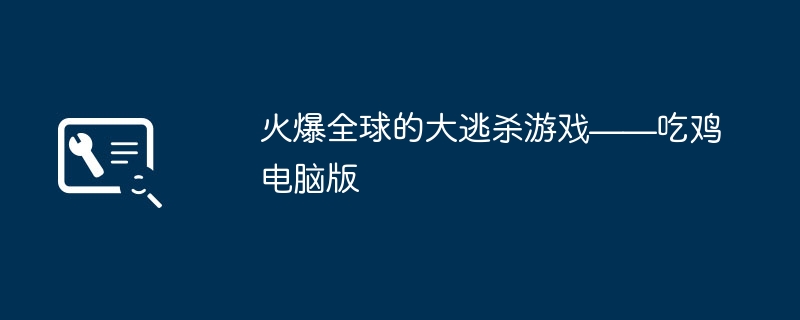 2024年火爆全球的大逃杀游戏——吃鸡电脑版