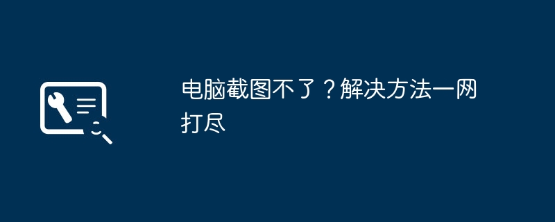 2024年电脑截图不了？解决方法一网打尽