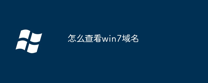 2024年怎么查看win7域名