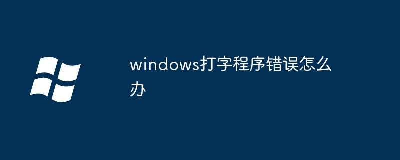 2024年windows打字程序错误怎么办