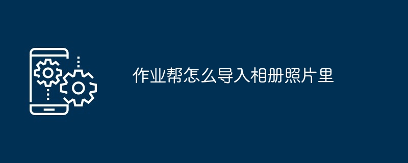 2024年作业帮怎么导入相册照片里