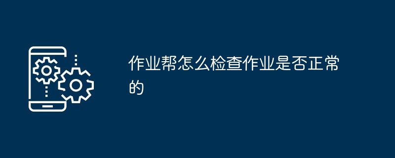 2024年作业帮怎么检查作业是否正常的