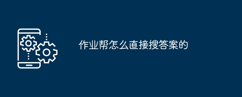 2024年作业帮怎么直接搜答案的