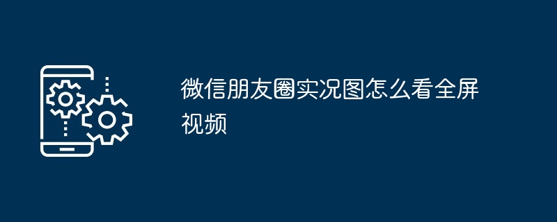 2024年微信朋友圈实况图怎么看全屏视频