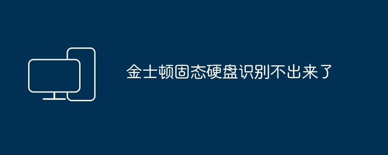 2024年金士顿固态硬盘识别不出来了