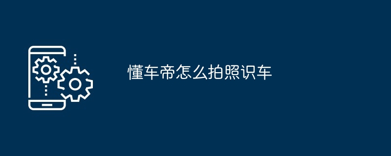 2024年懂车帝怎么拍照识车