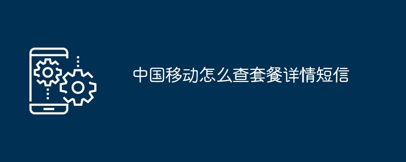 2024年中国移动怎么查套餐详情短信