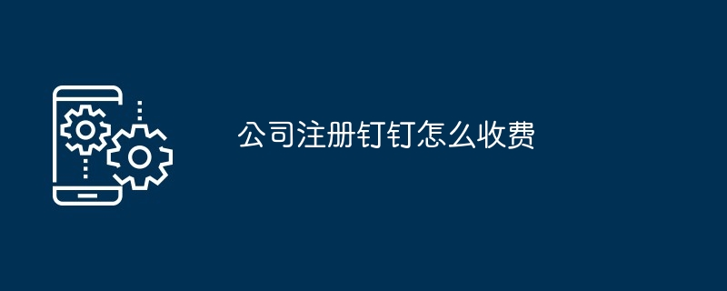 2024年公司注册钉钉怎么收费