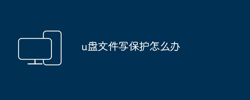 2024年u盘文件写保护怎么办