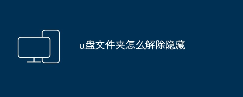 2024年u盘文件夹怎么解除隐藏