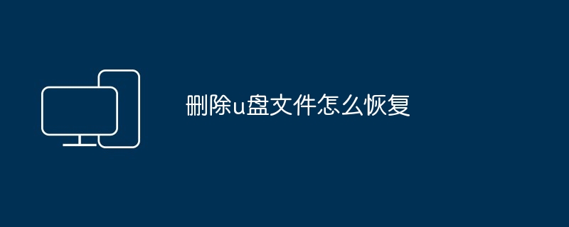 2024年删除u盘文件怎么恢复