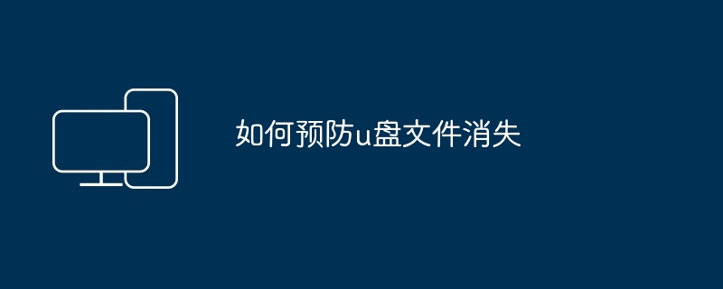 2024年如何预防u盘文件消失