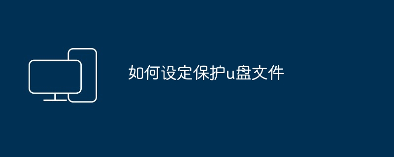 2024年如何设定保护u盘文件