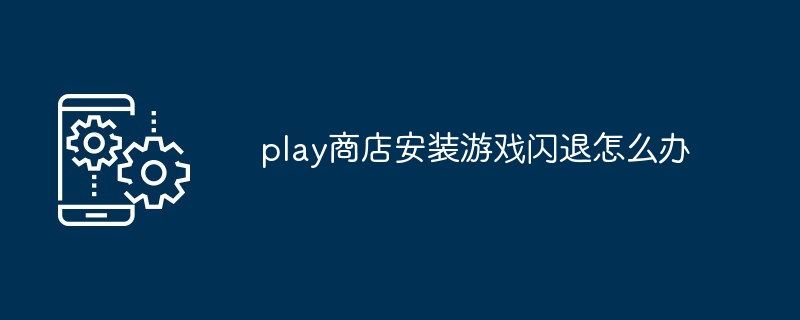 2024年play商店安装游戏闪退怎么办