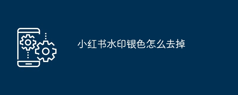 2024年小红书水印银色怎么去掉