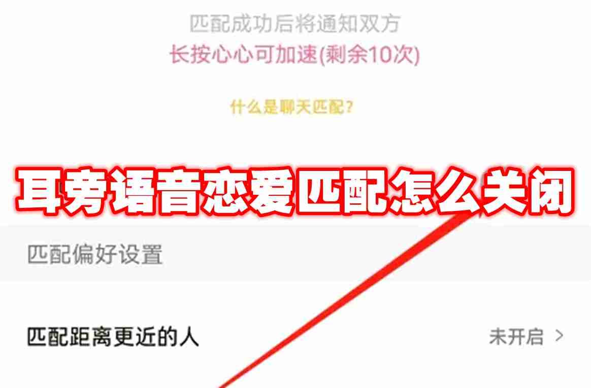 2024年耳旁语音恋爱匹配怎么关闭