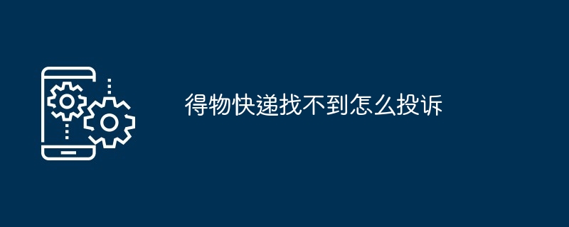 2024年得物快递找不到怎么投诉