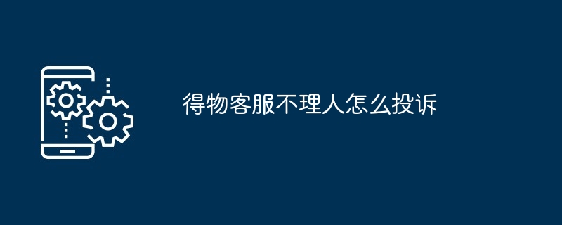 2024年得物客服不理人怎么投诉