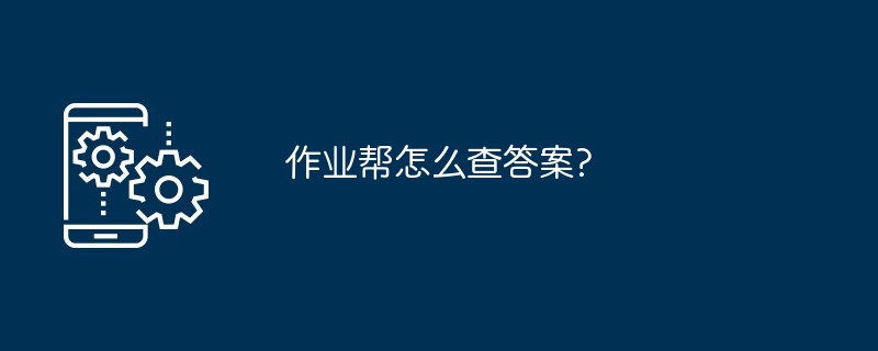 2024年作业帮怎么查答案?