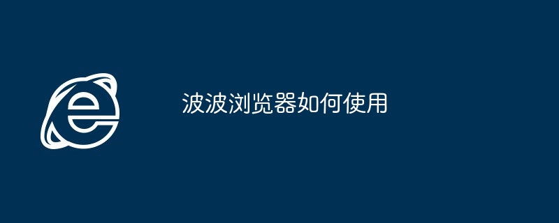 2024年波波浏览器如何使用